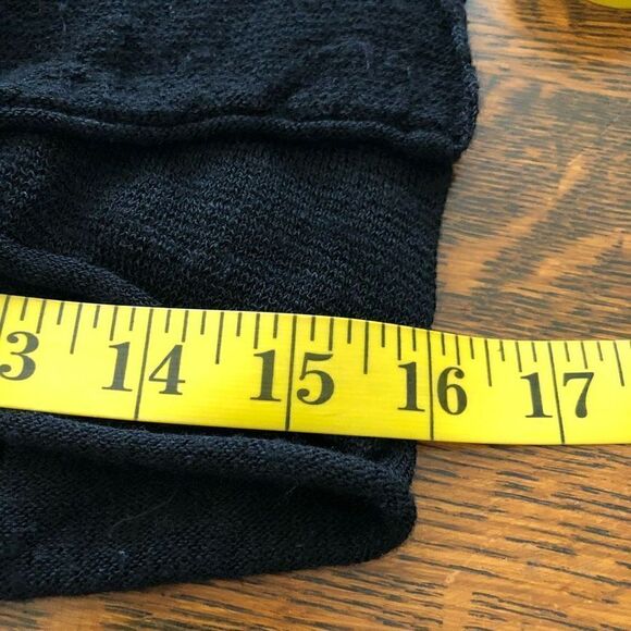 Margaret O’Leary Linen Blend Black One Button Cardigan Sweater - Picture 12 of 14